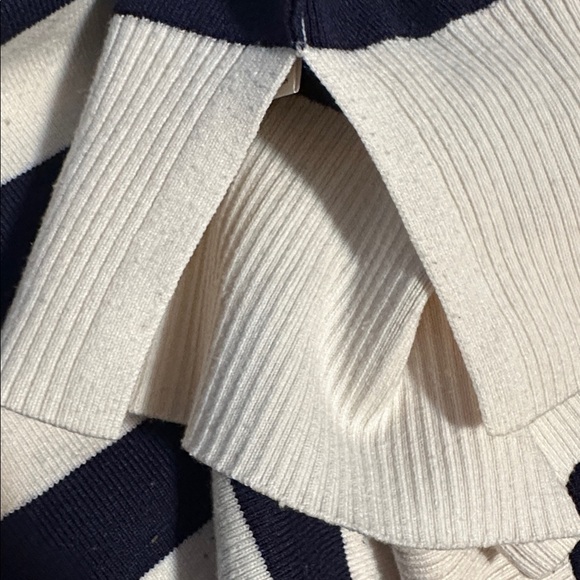 Free People Oversized Coastal Stripe Pullover Champagne Navy Combo Medium - Picture 7 of 8